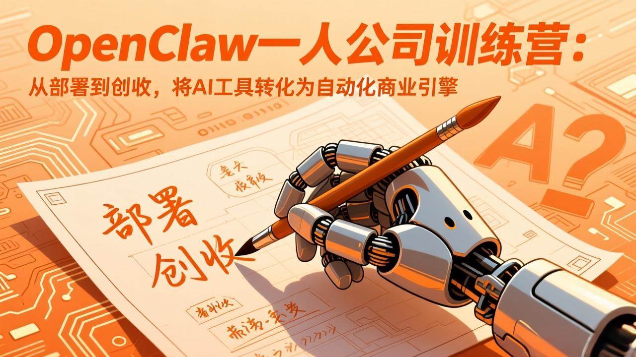 OpenClaw小龙虾一人公司训练营-更新：从部署到创收